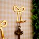 3 Pieces Decorative Gold Aluminium Bow Wall Hooks